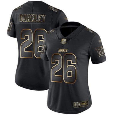Nike New York Giants #26 Saquon Barkley BlackGold Women's Stitched NFL Vapor Untouchable Limited Jersey